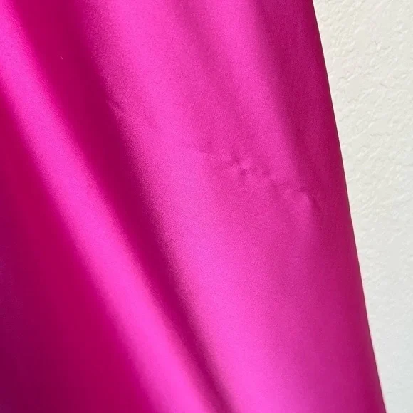 O.P.T. 90s Y2K Barbie Hot Pink‎ Satin V-Neck Sleeveless Midi Slip Dress Size M - Picture 13 of 13